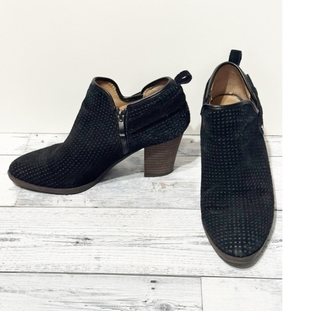 Franco Sarto Ankle Black Suede Ankle Booties Sz 8.5